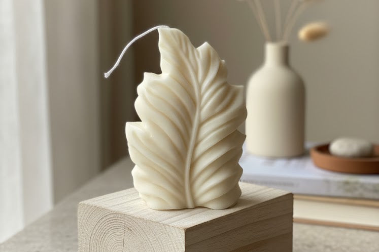 Minimalist Feather Candle — Handcrafted Soy Wax Elegance