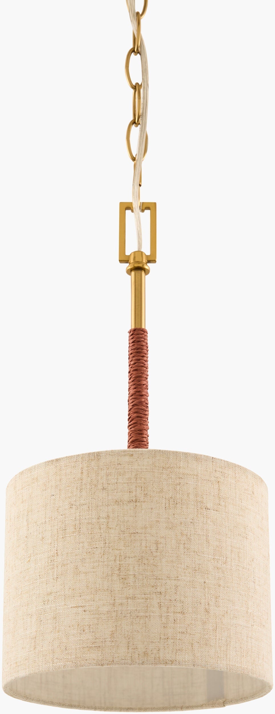 Gold Modern Pendant Light with linen details for kitchen islands or dining areas-0