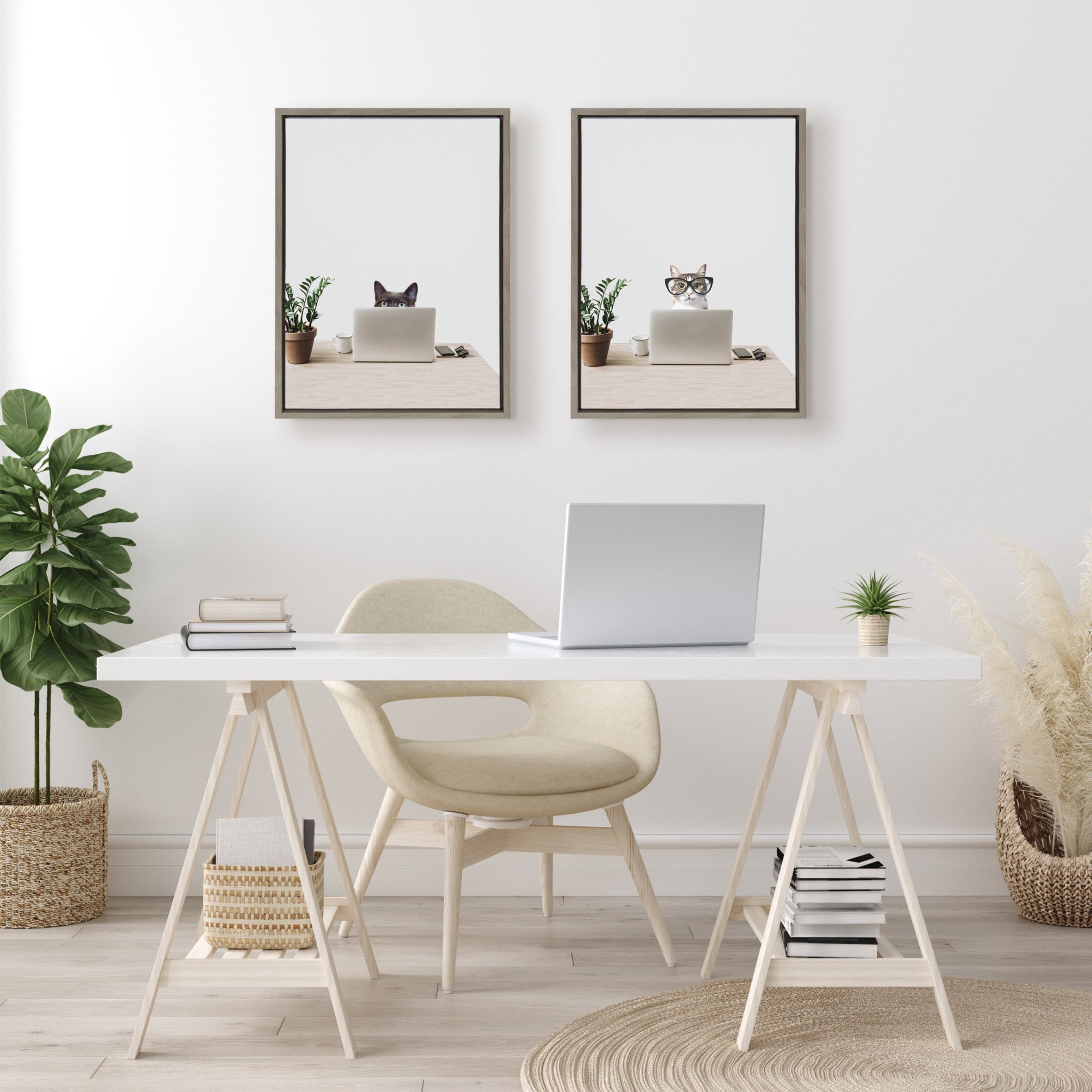 Sylvie I’m Cathy, I work in Accounting Framed Canvas by The Creative Bunch Studio