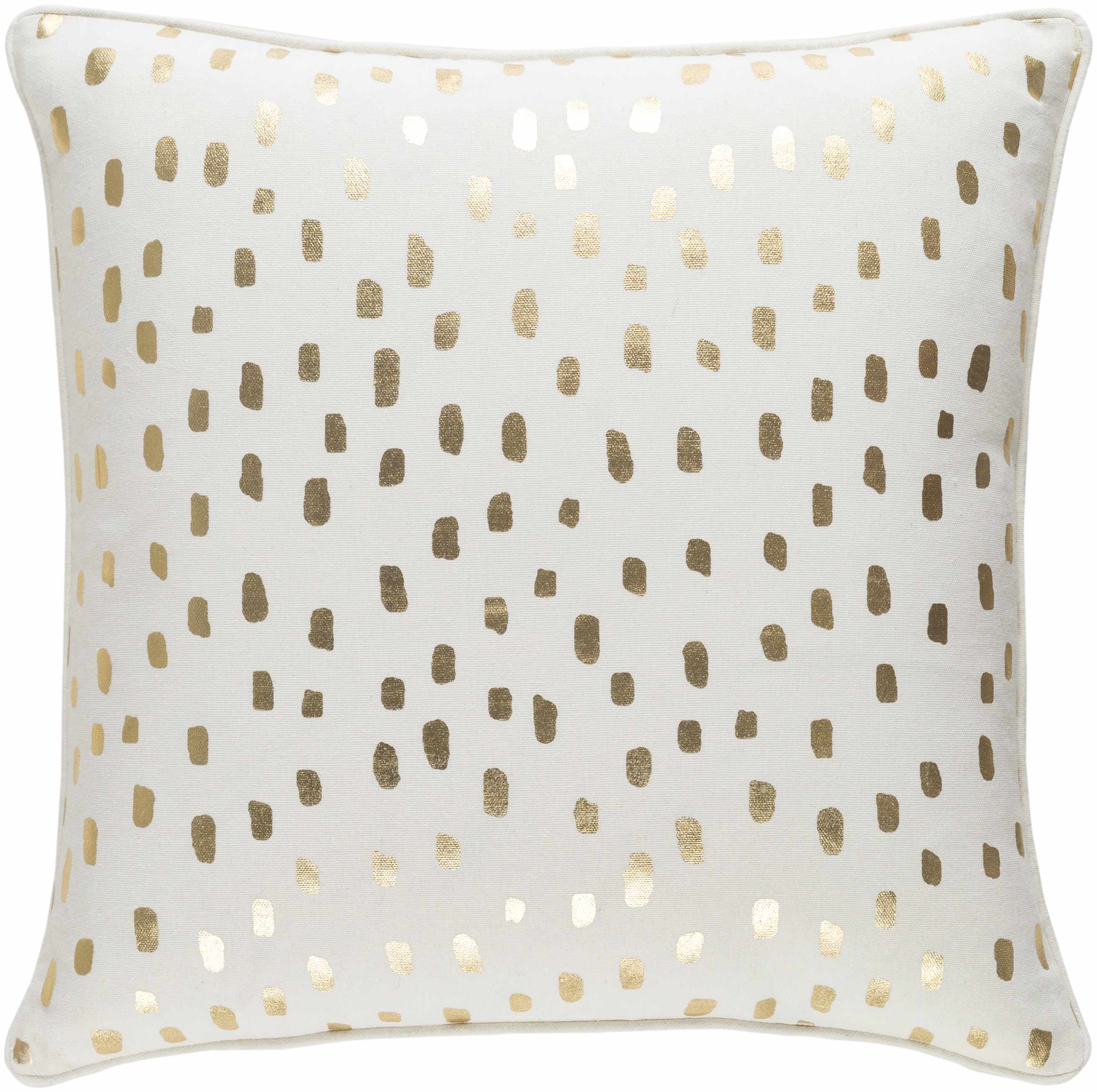 Milnesville White&Gold Polka Dot Throw Pillow-1