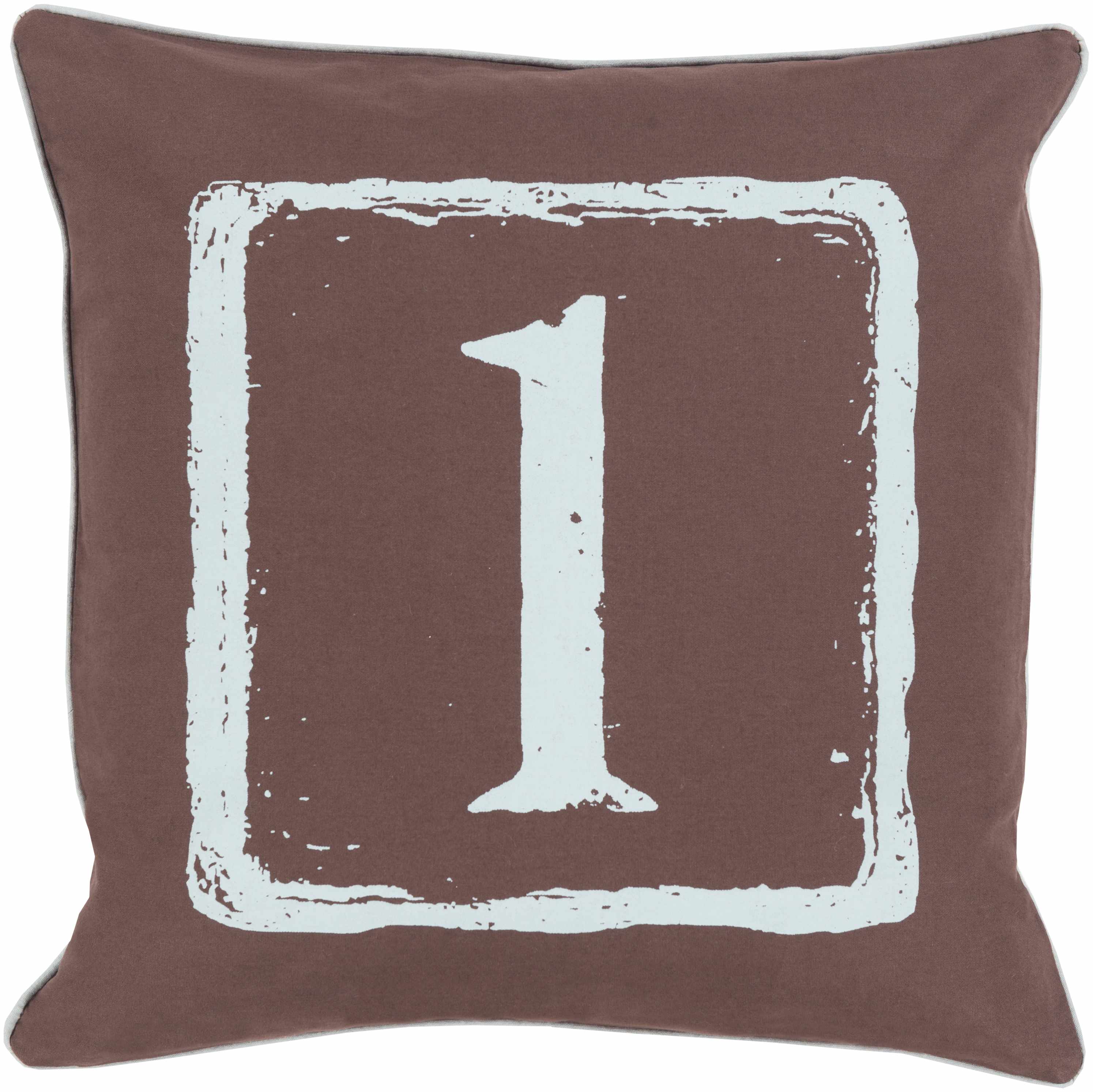 Mendon Number 1 Brown Throw Pillow - Clearance - Clearance-0