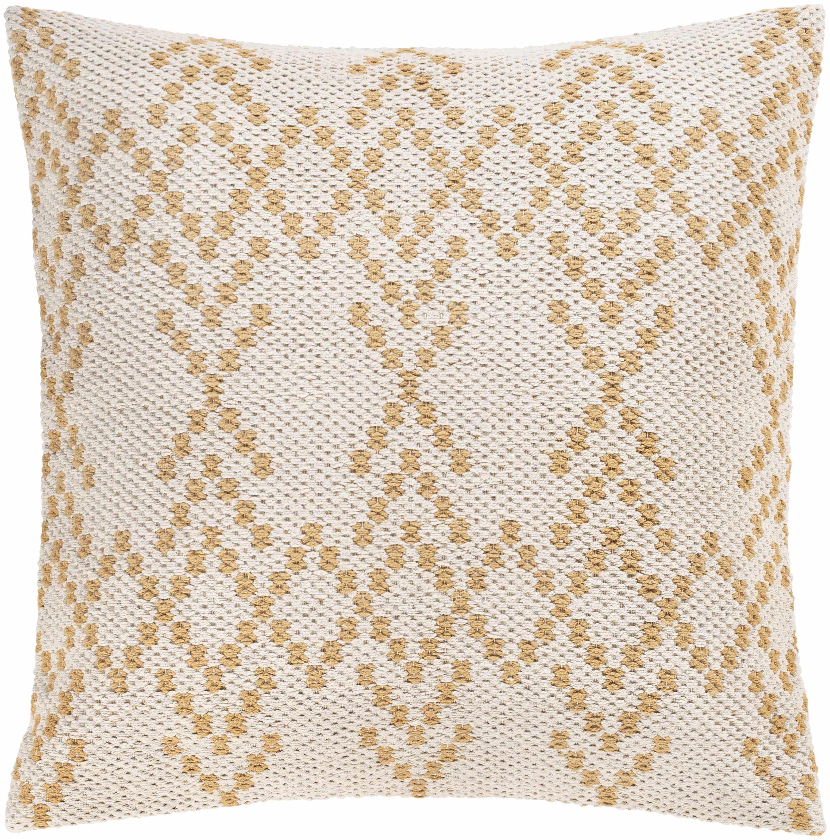 Monongah Ivory Textured Throw Pillow - PRHOMZ