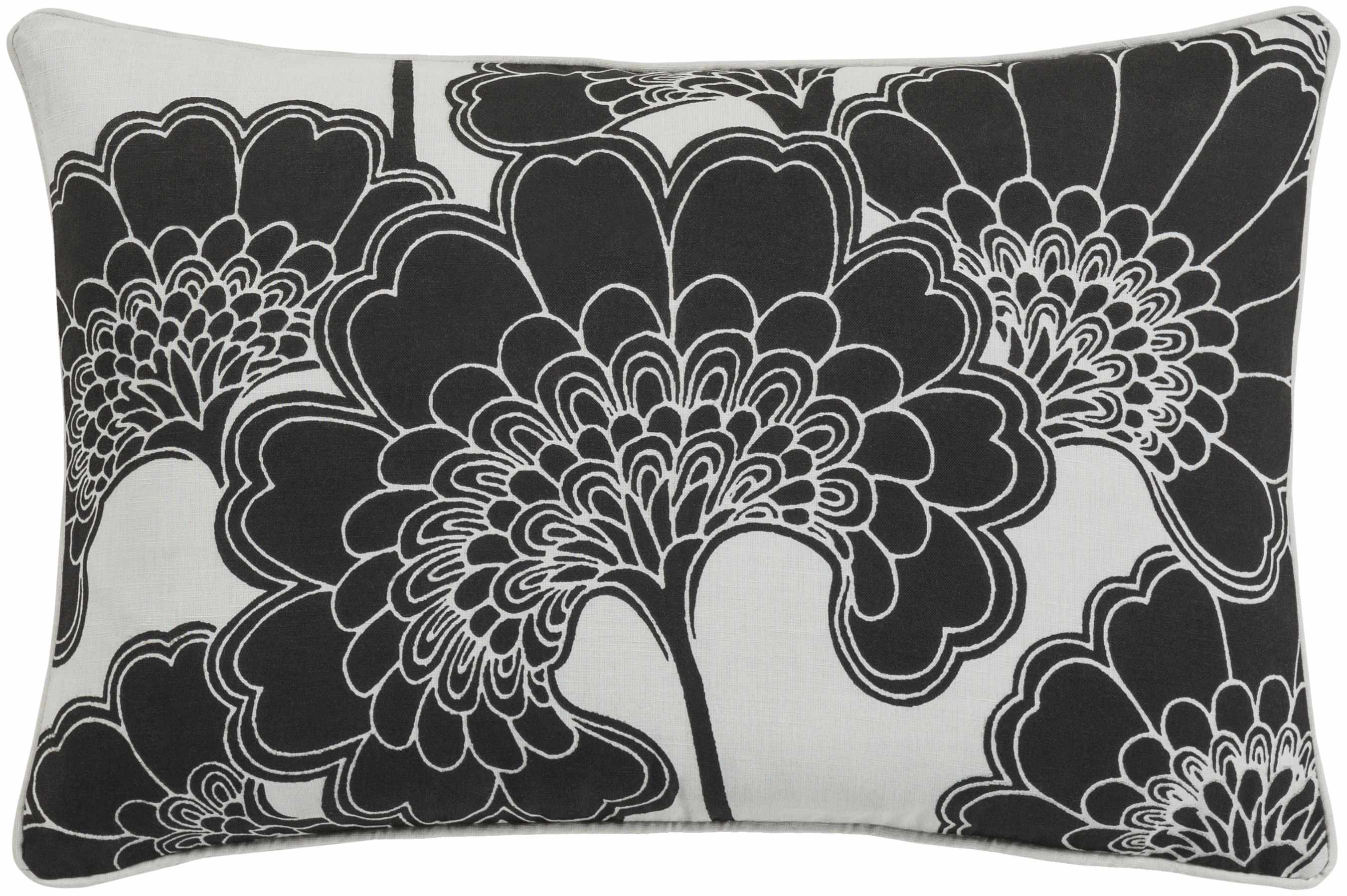 Montmorency Black Floral Elegance Throw Pillow - Clearance-1