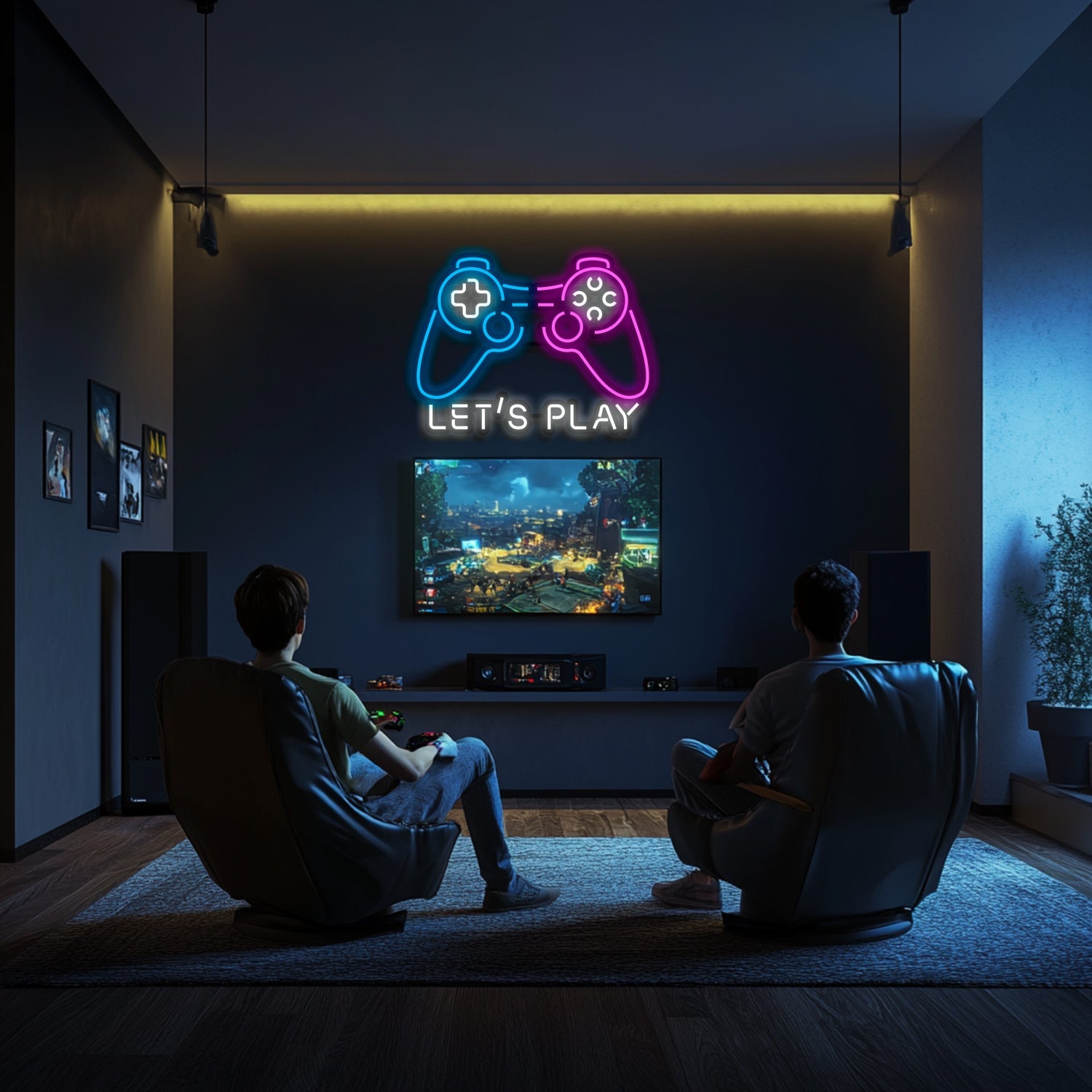 Let's Play Metal Neon Wall Art- LN0118