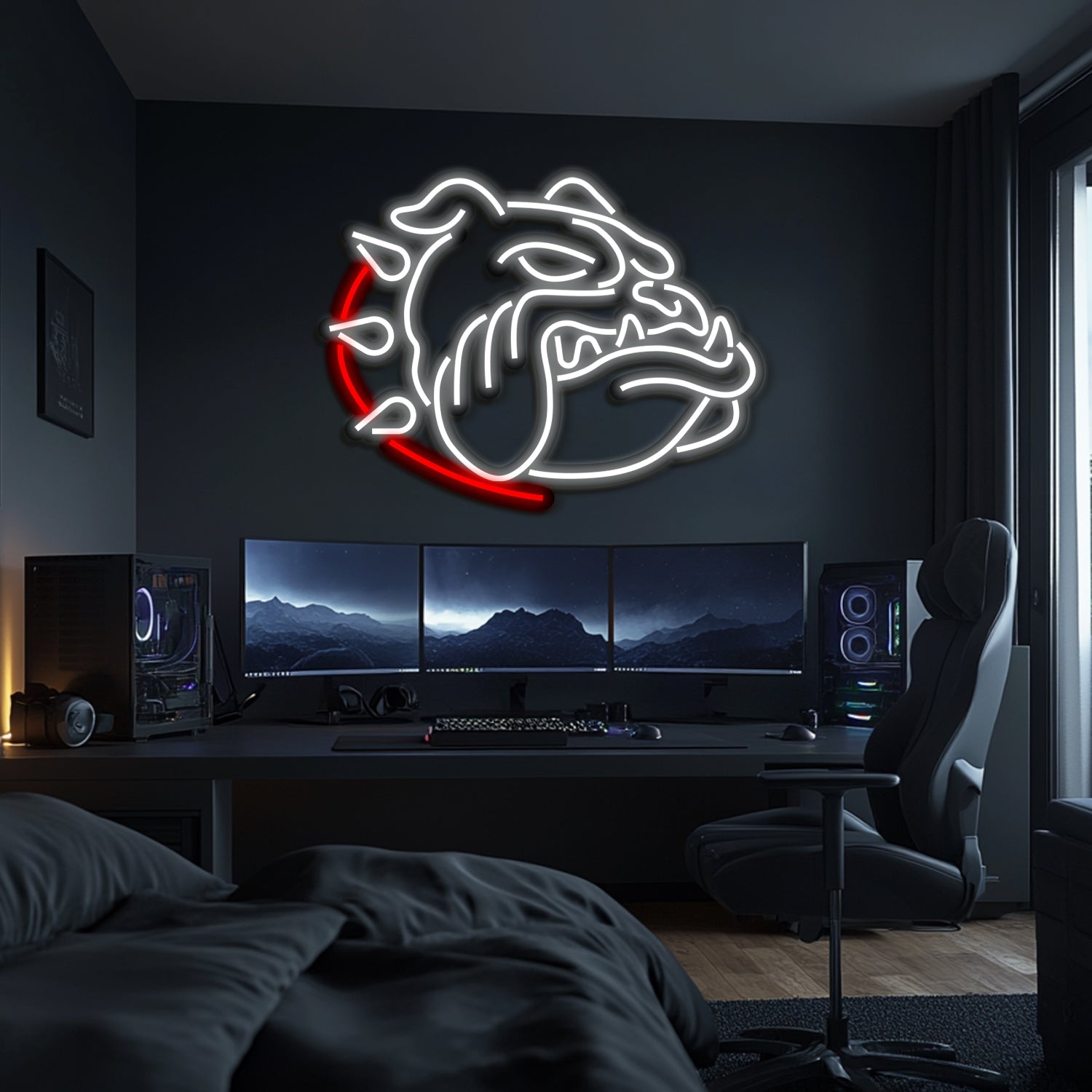 Bulldog Metal Neon Wall Art- LN0213