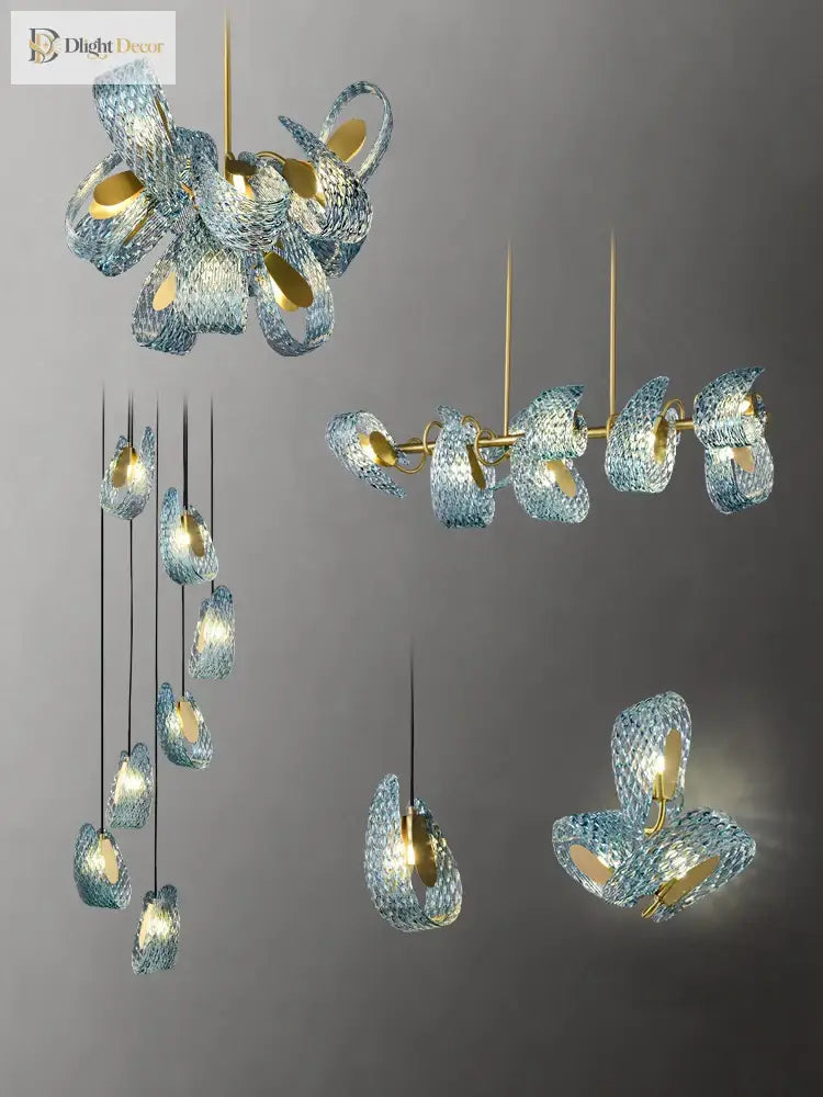 Modern Copper Glass Ceiling Light | Dining Room Lighting