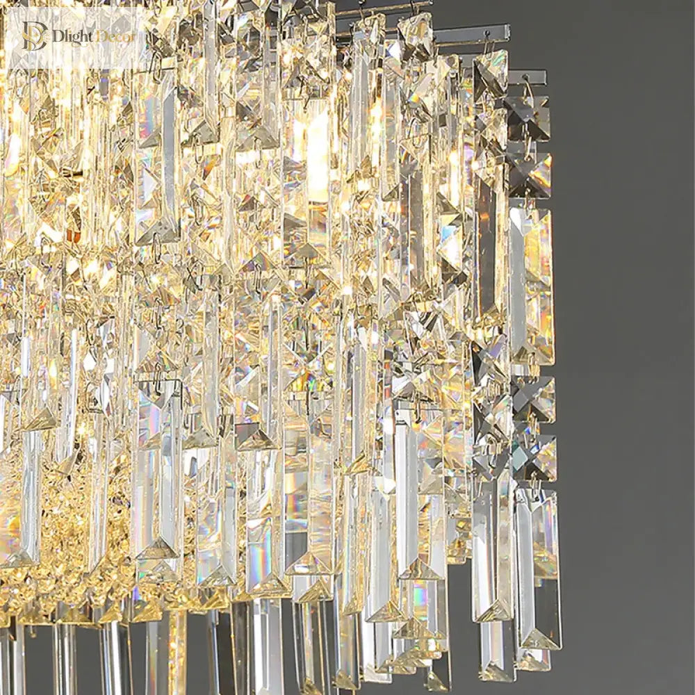 Modern Crystal Chrome Chandelier | Dining Room Lighting