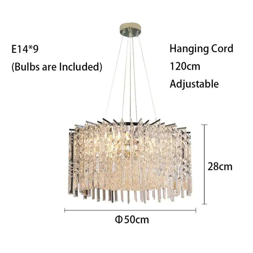 Modern Crystal Chrome Chandelier | Dining Room Lighting