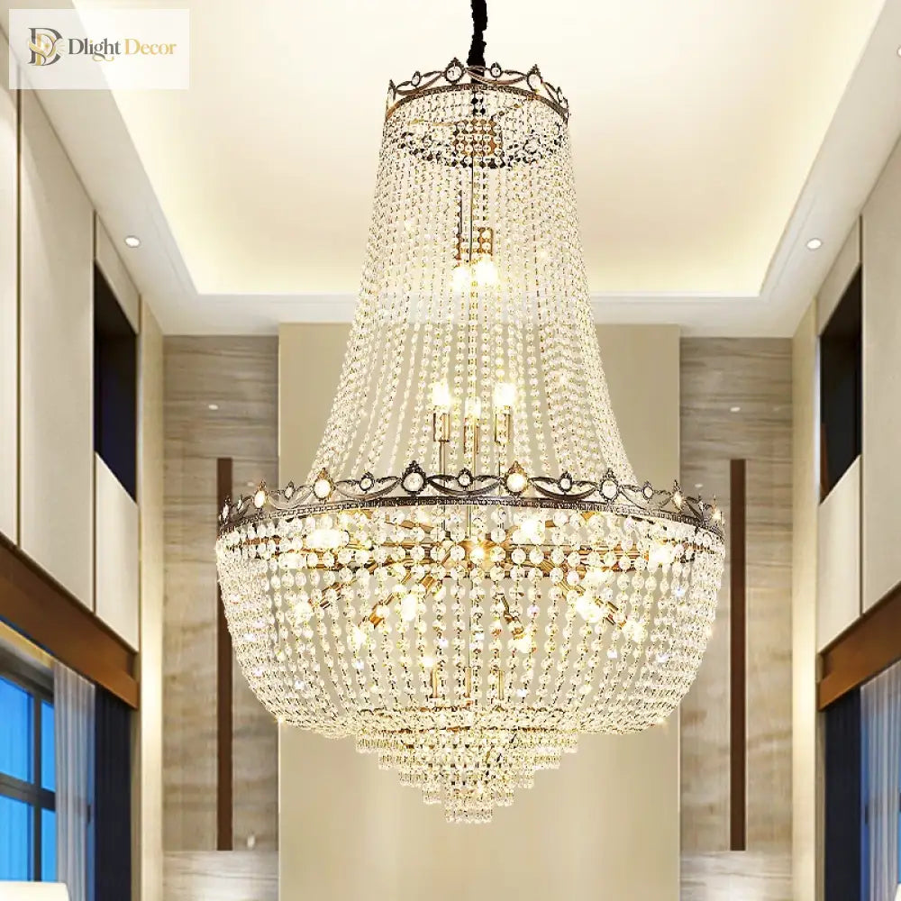Modern Crystal Duplex Chandelier | Dining Room Lighting