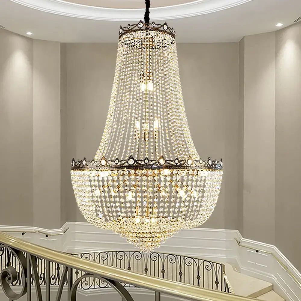 Modern Crystal Duplex Chandelier | Dining Room Lighting