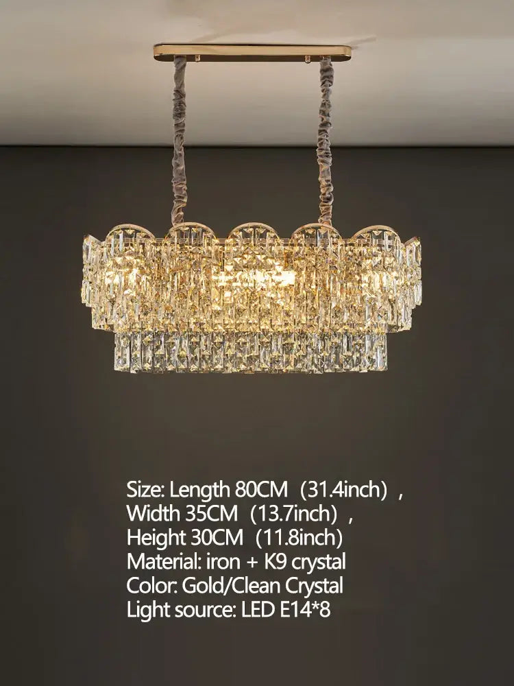 Modern Crystal Gold Chandelier | Modern Bedroom Lighting