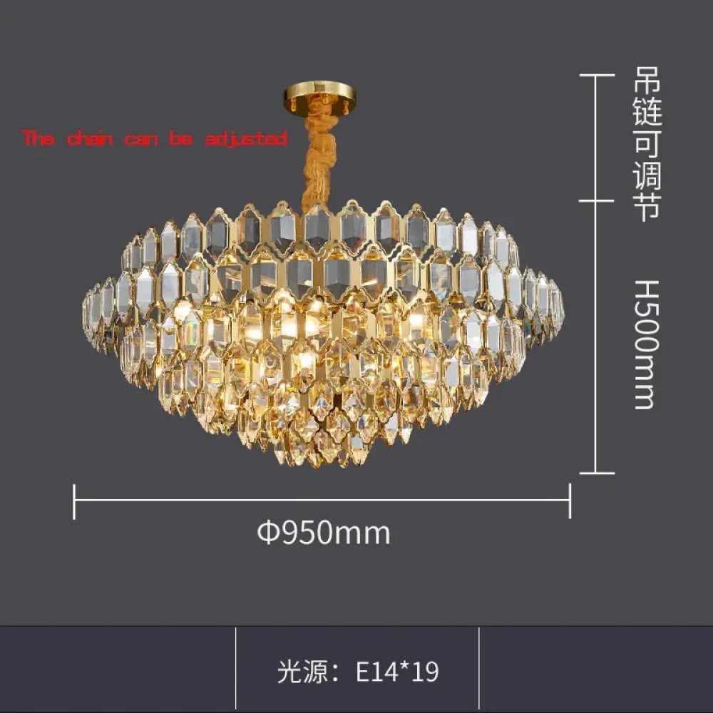 Modern Crystal Gold Chandelier | Dining Room Home Lighting