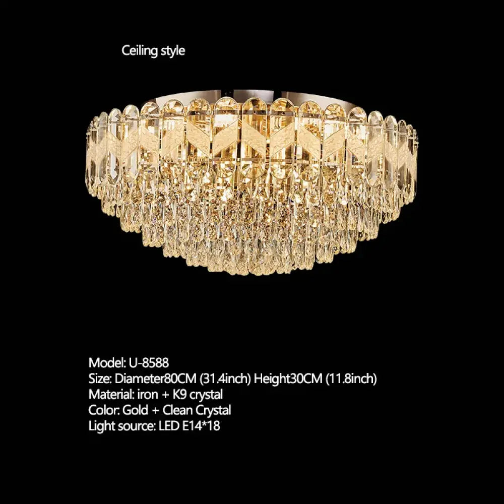 Modern Crystal Gold Chandelier | Dining Room Lighting