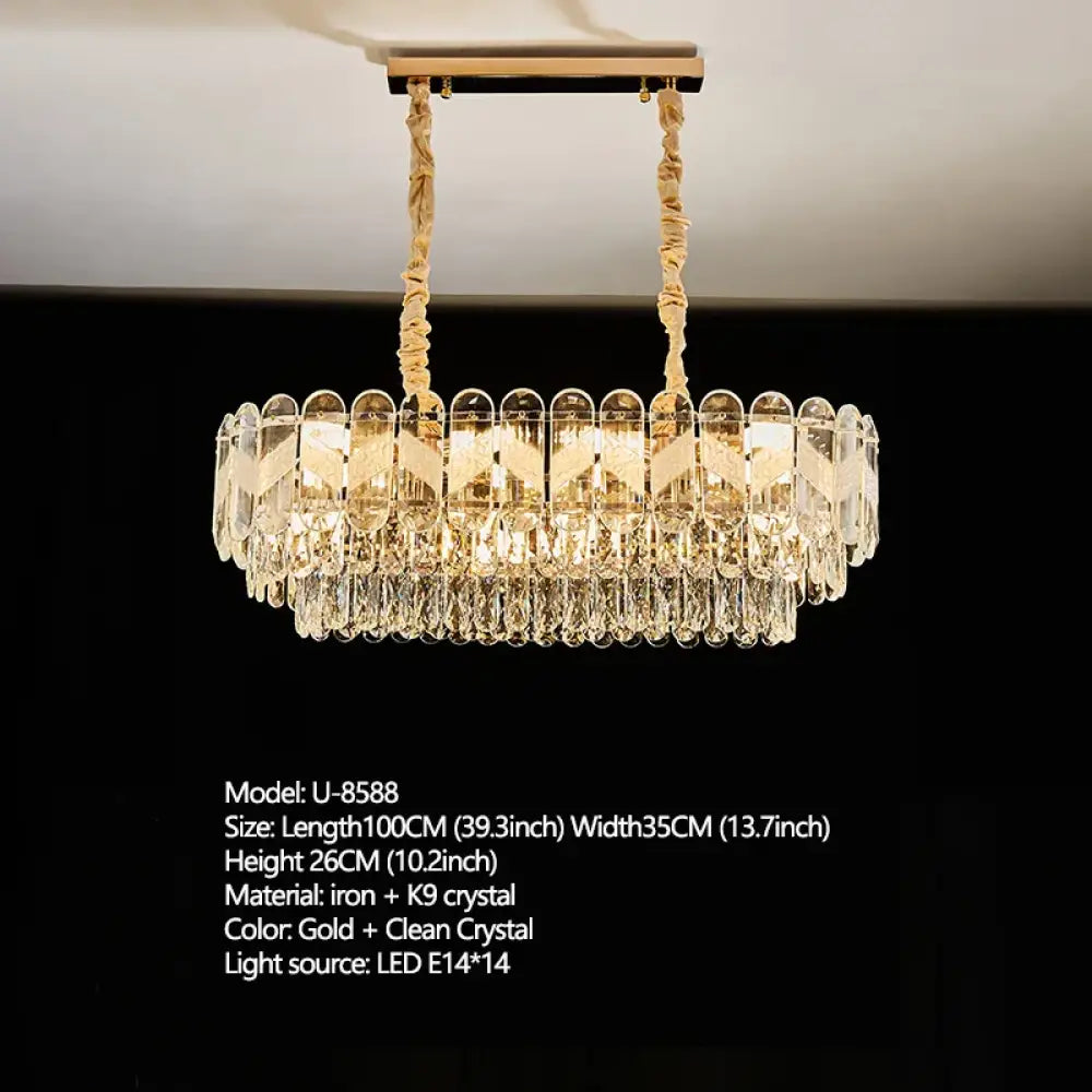 Modern Crystal Gold Chandelier | Dining Room Lighting