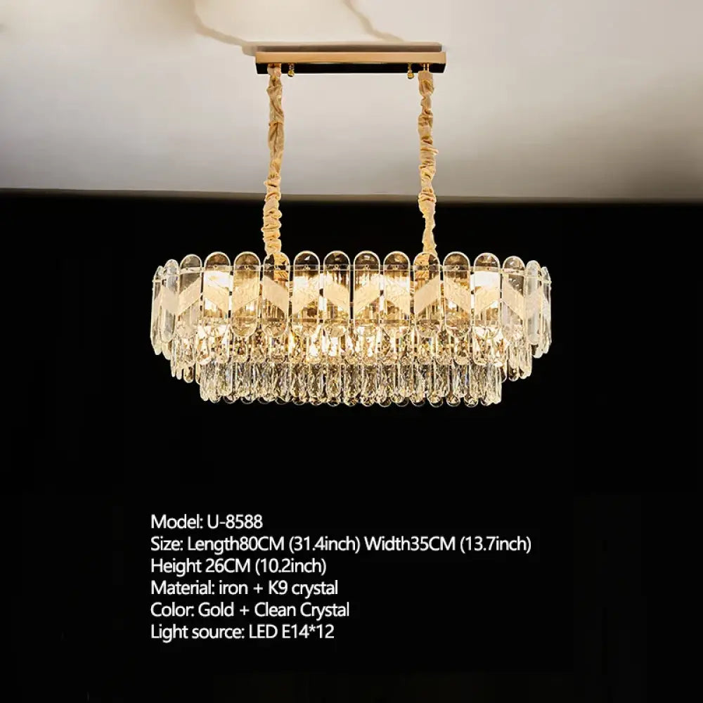 Modern Crystal Gold Chandelier | Dining Room Lighting