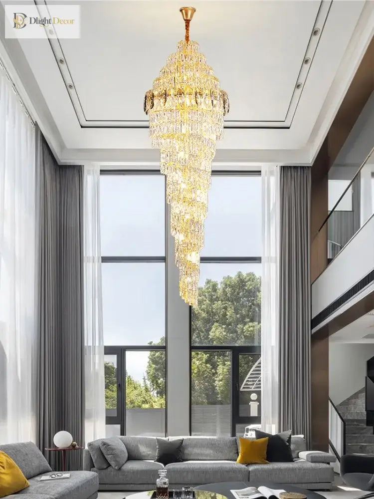 Modern Crystal Gold Chandelier | Hallway & Entry Lighting