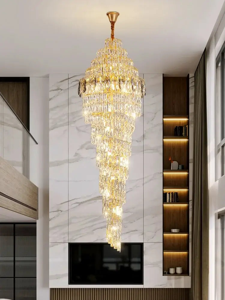 Modern Crystal Gold Chandelier | Hallway & Entry Lighting