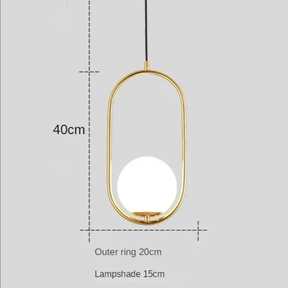Modern Glass Gold Pendant Light | Modern Bedroom Lighting