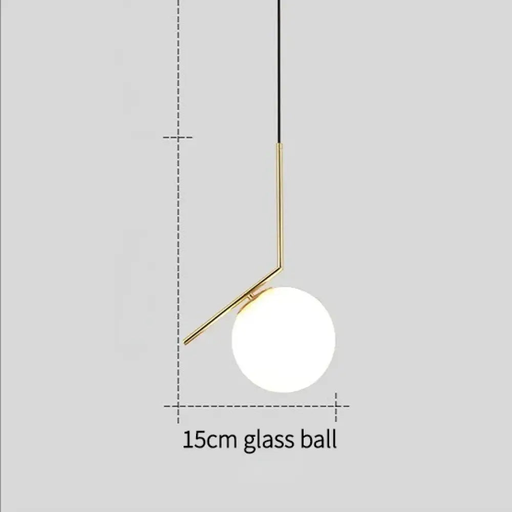 Modern Glass Gold Pendant Light | Modern Bedroom Lighting