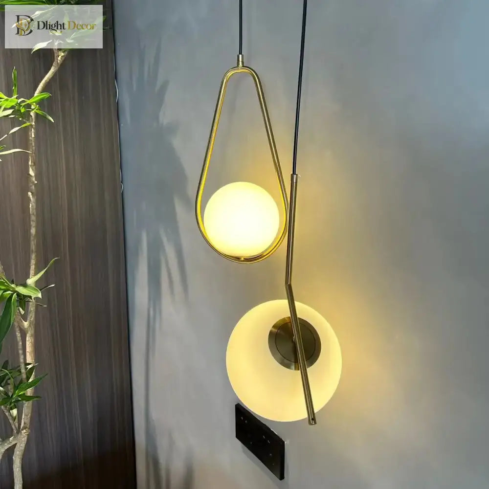 Modern Glass Gold Pendant Light | Modern Bedroom Lighting