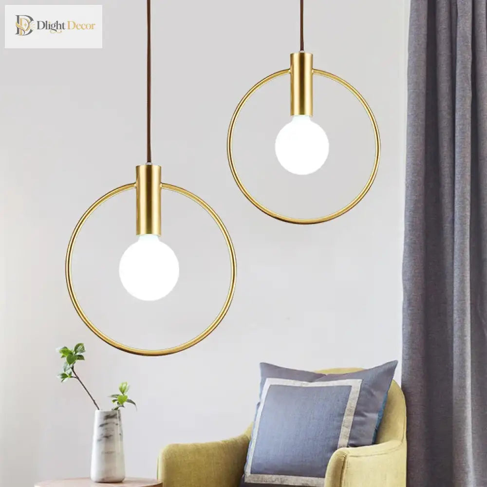Modern Glass Gold Pendant Light | Modern Bedroom Lighting