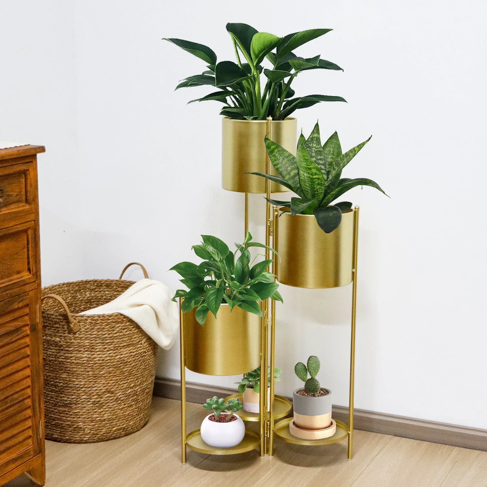35.5'' High Metal Plant Stand 6 Tier 6 Potted Indoor Flower Pot Stand Holder-0