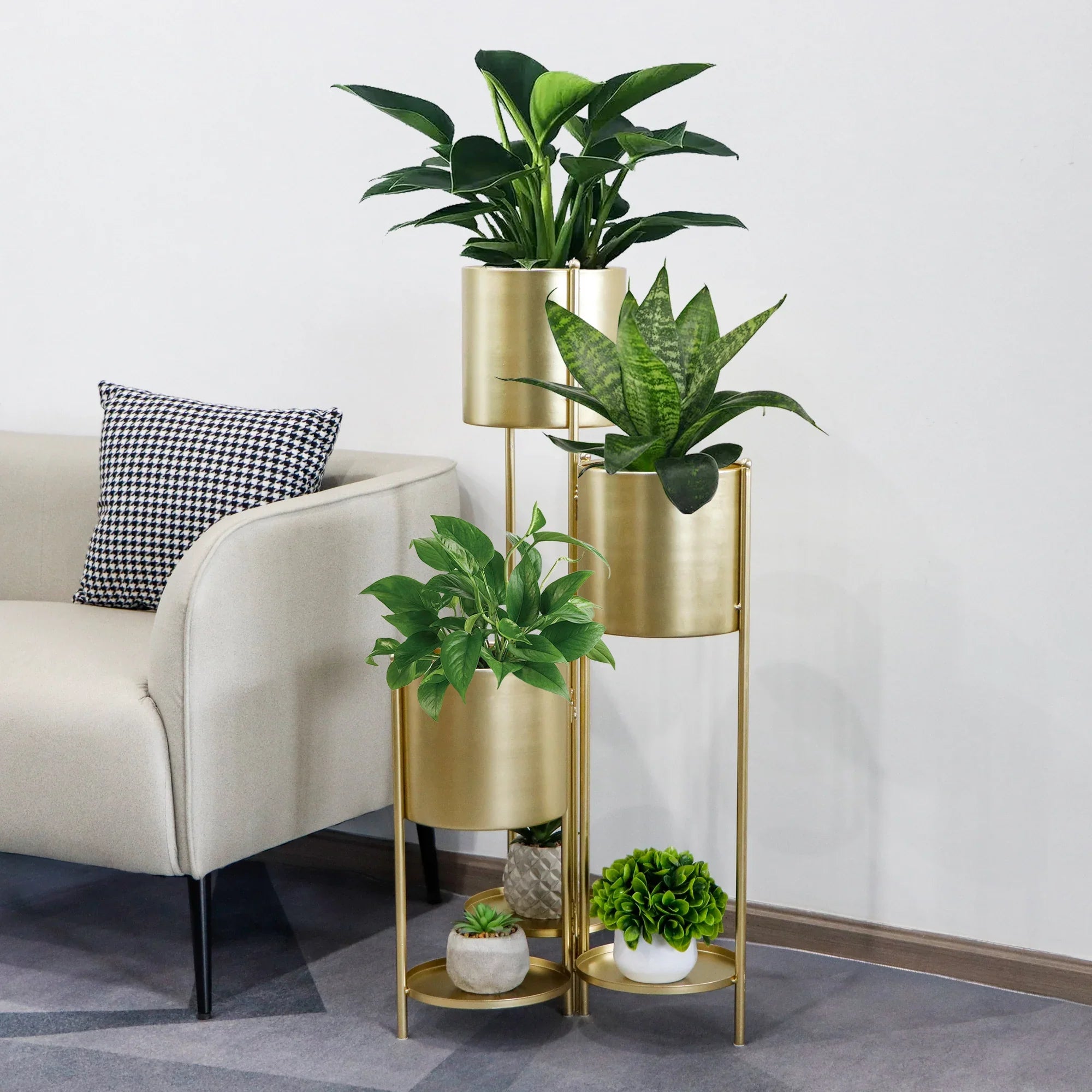 35.5'' High Metal Plant Stand 6 Tier 6 Potted Indoor Flower Pot Stand Holder