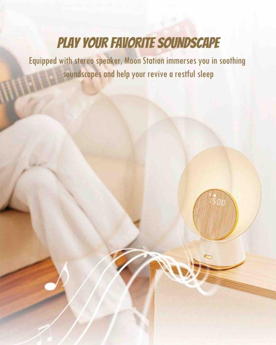Moon Station: Bedside Lamp, Wireless Charger, Stereo Speaker All In One - PRHOMZ