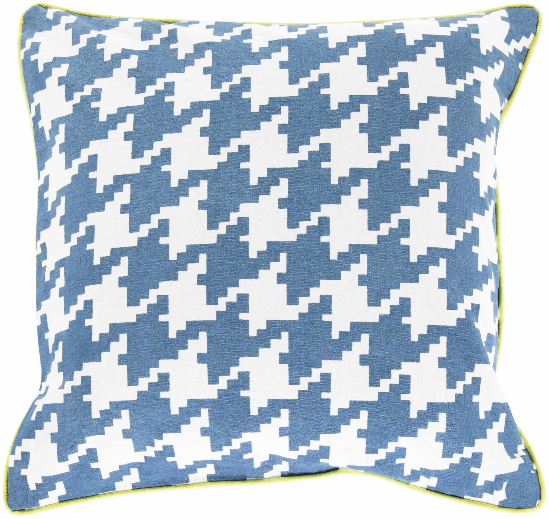 Morattico Blue White Houndstooth Accent Pillow - Clearance-0