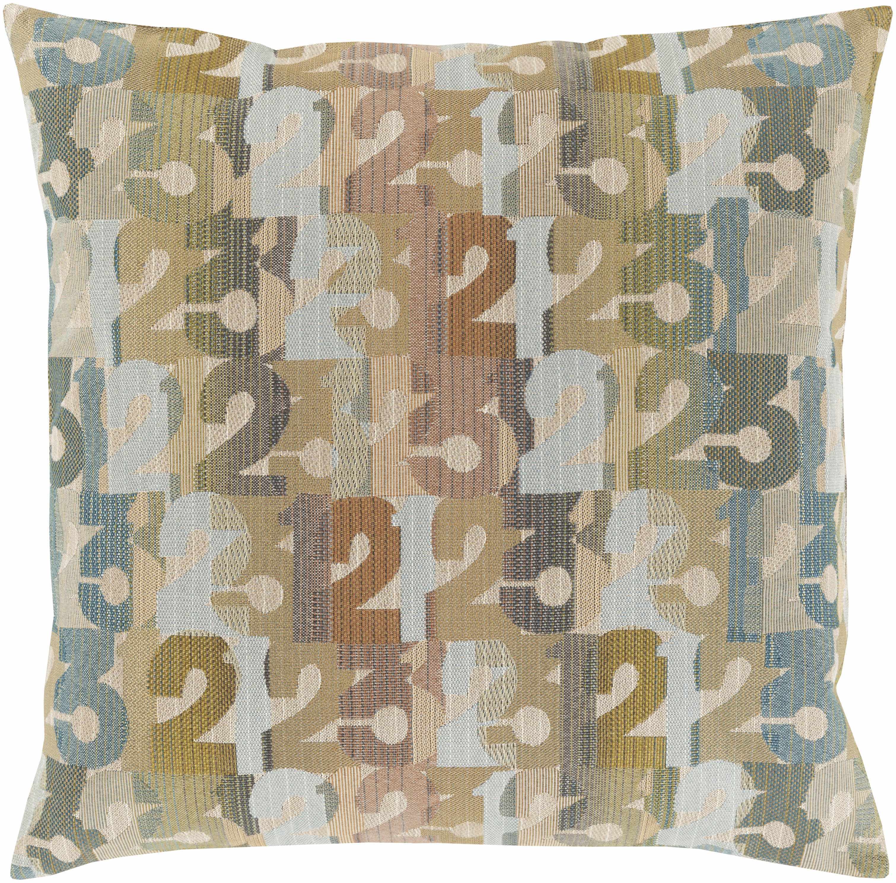 Mostyn Multicolored Abstract Numbers Accent Pillow - Clearance-0