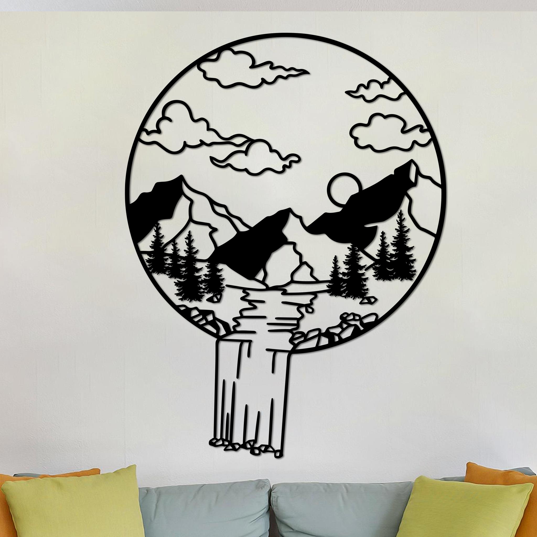 Mountain Landscape in Circle Sign-5