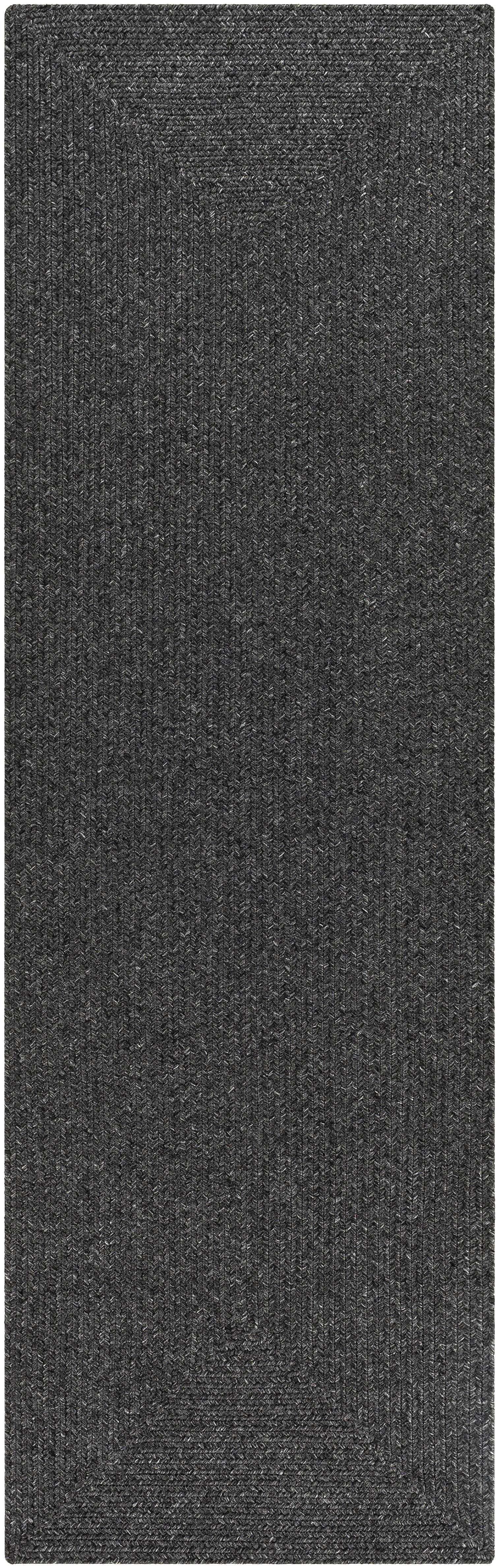 Black Braided Faux Jute Outdoor Rug