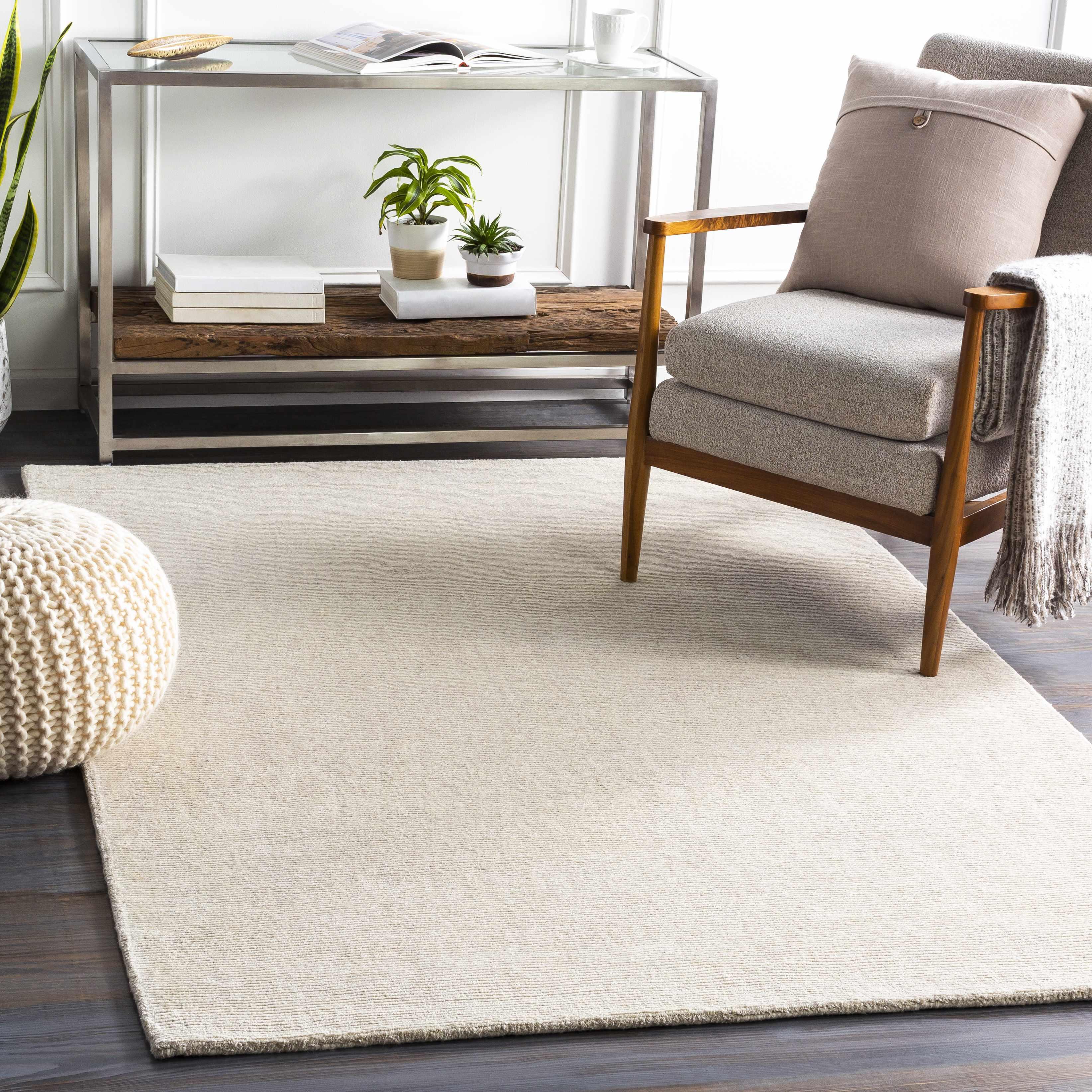Mariba Ivory Wool Area Rug - PRHOMZ