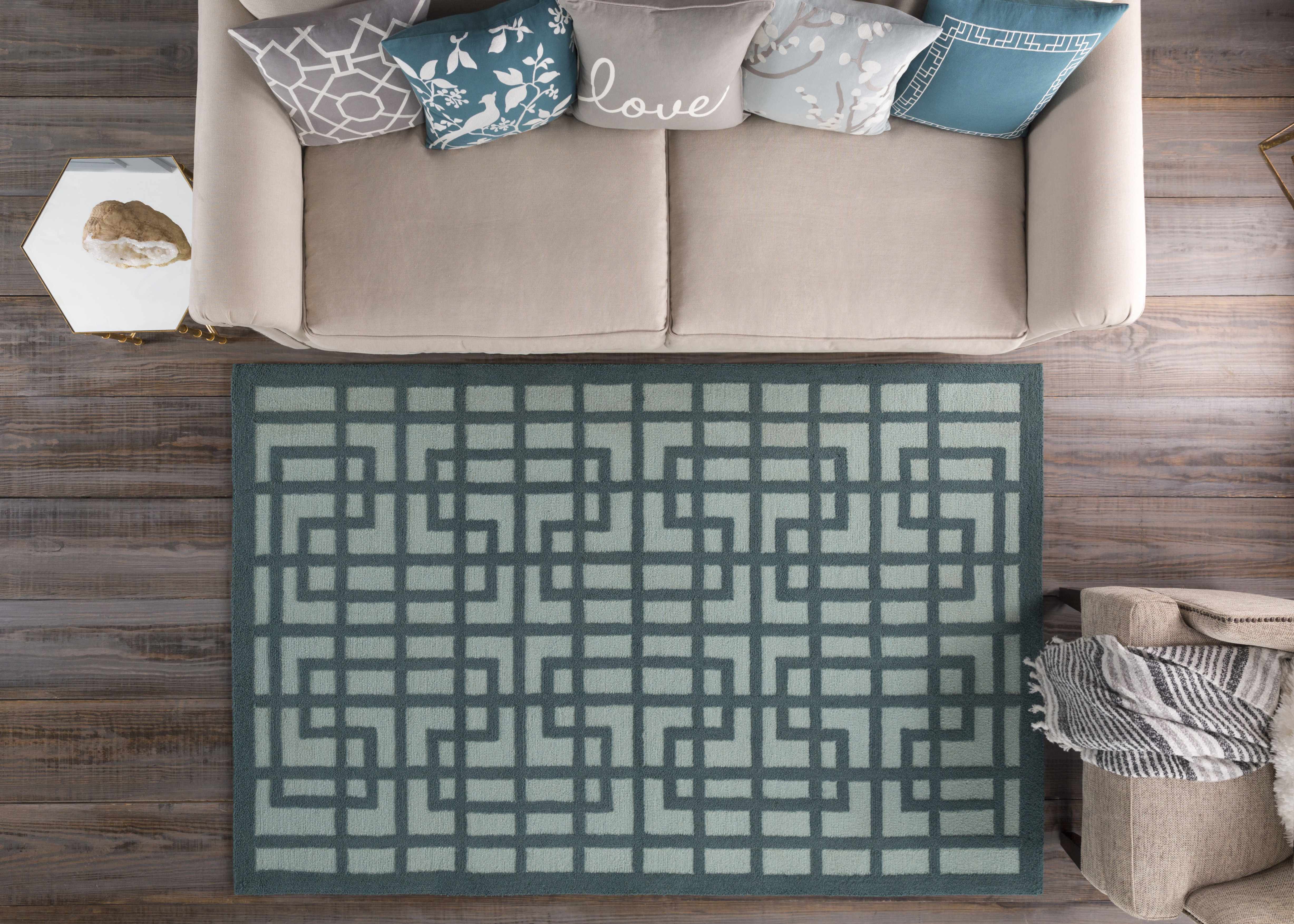 Murdoch Blue Geometric Pattern Throw Pillow - Clearance-0