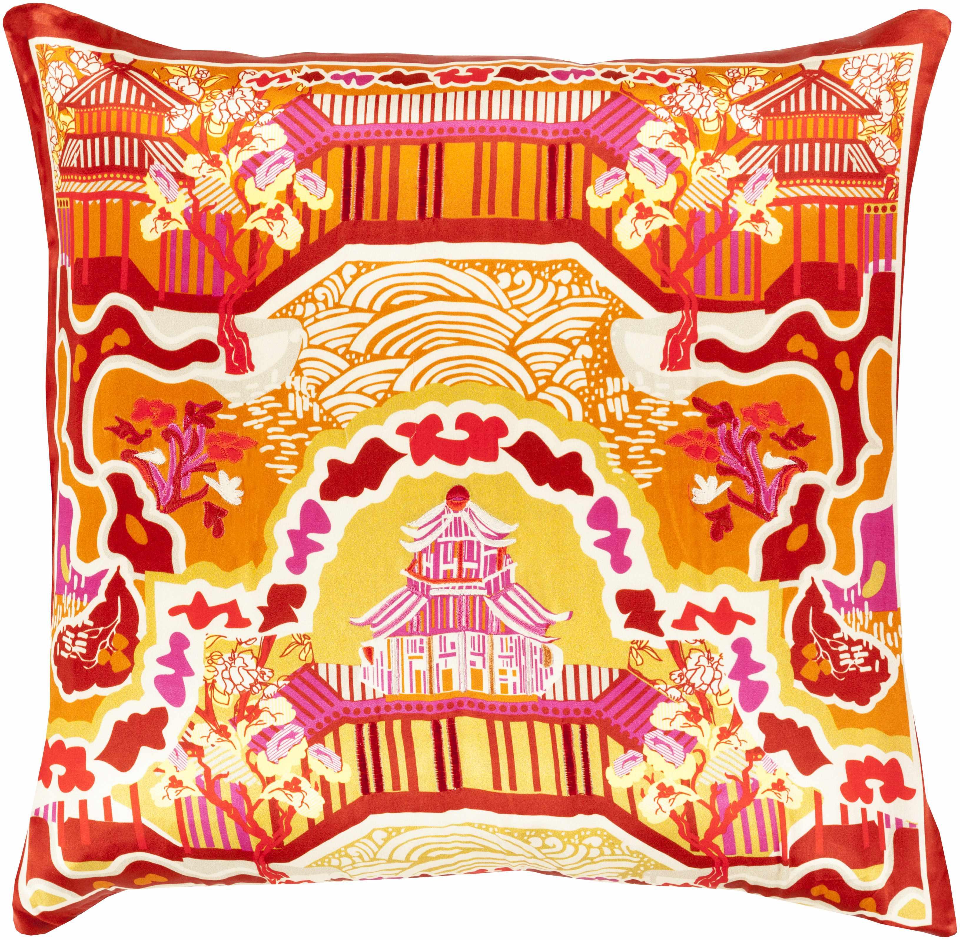 Mulino Orange&Yellow Pagoda Throw Pillow - Clearance - PRHOMZ