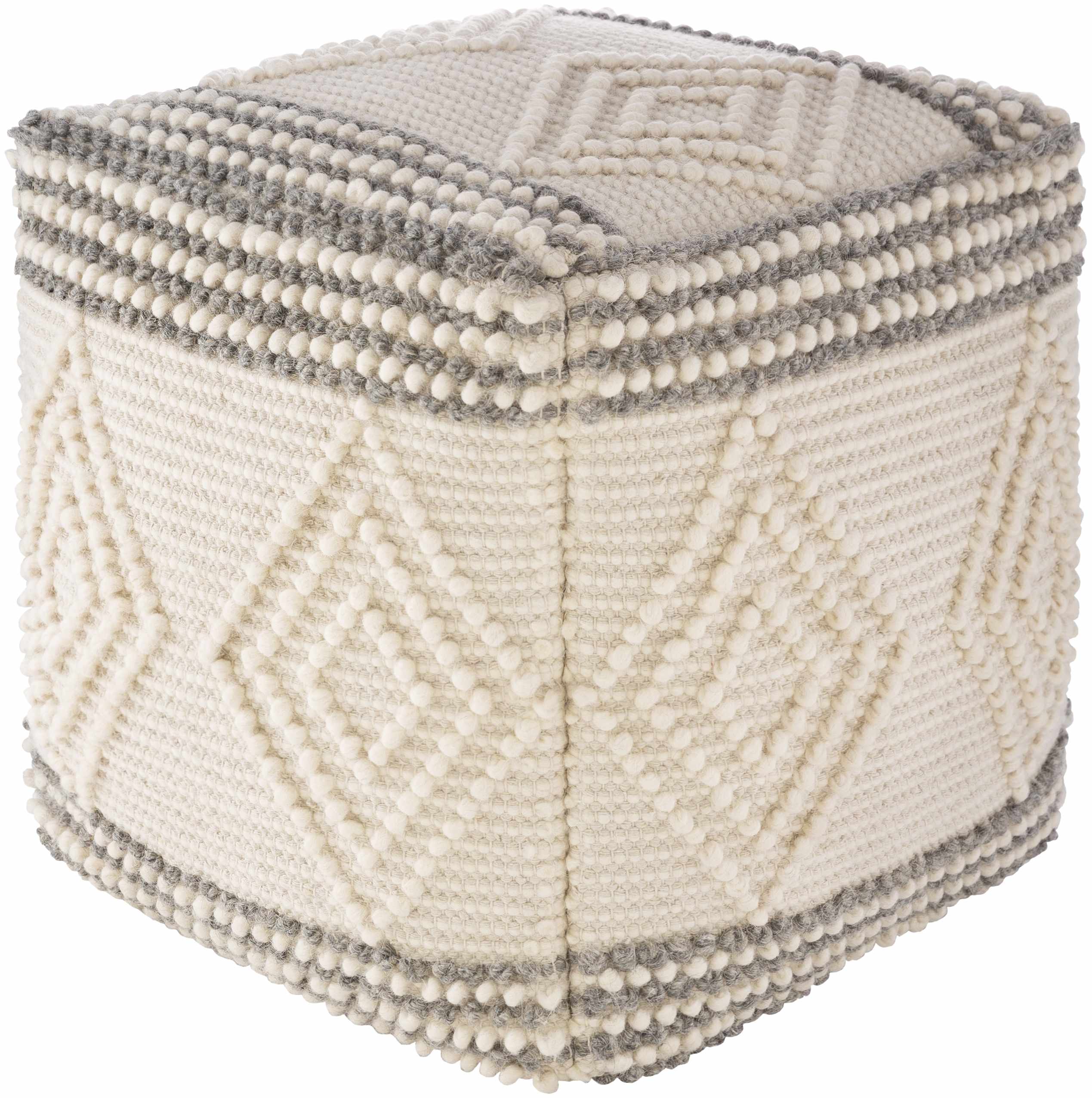Murgon Cream W Wool Pouf-0
