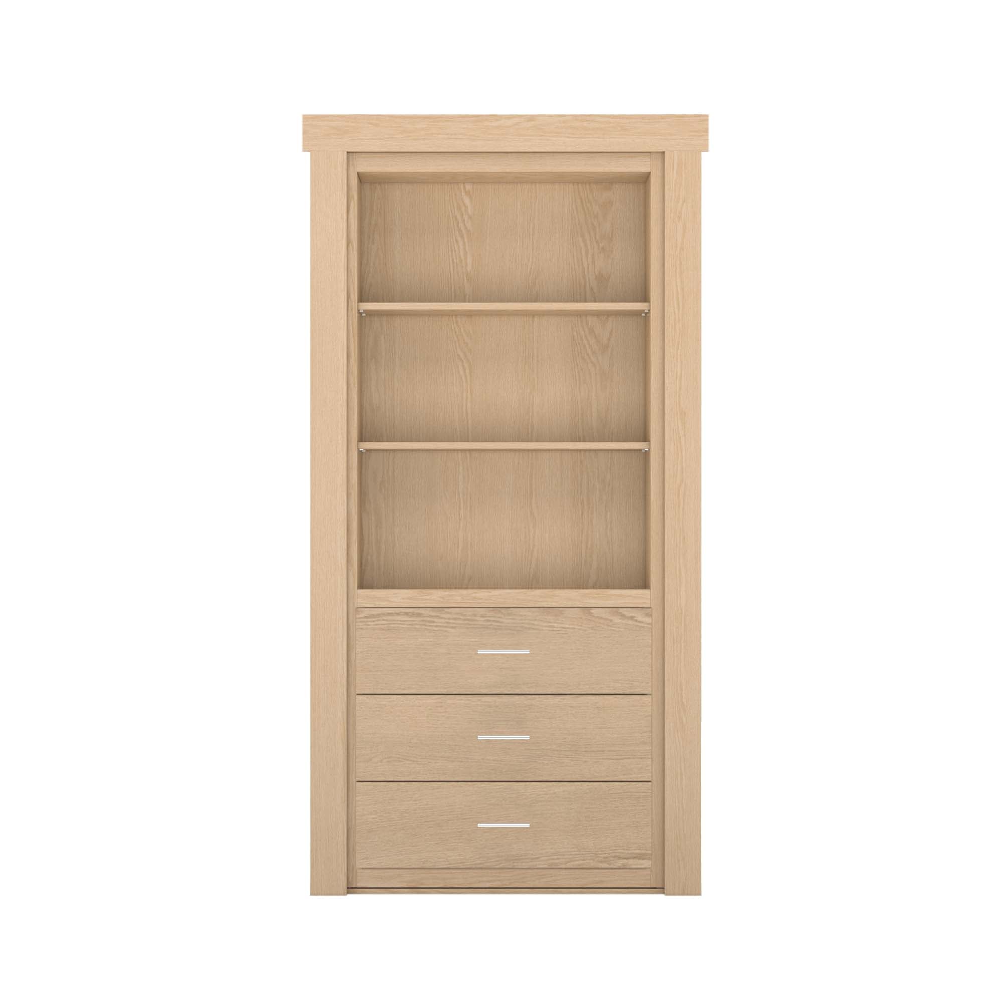 Hidden Flush Mount Oak Dresser Door