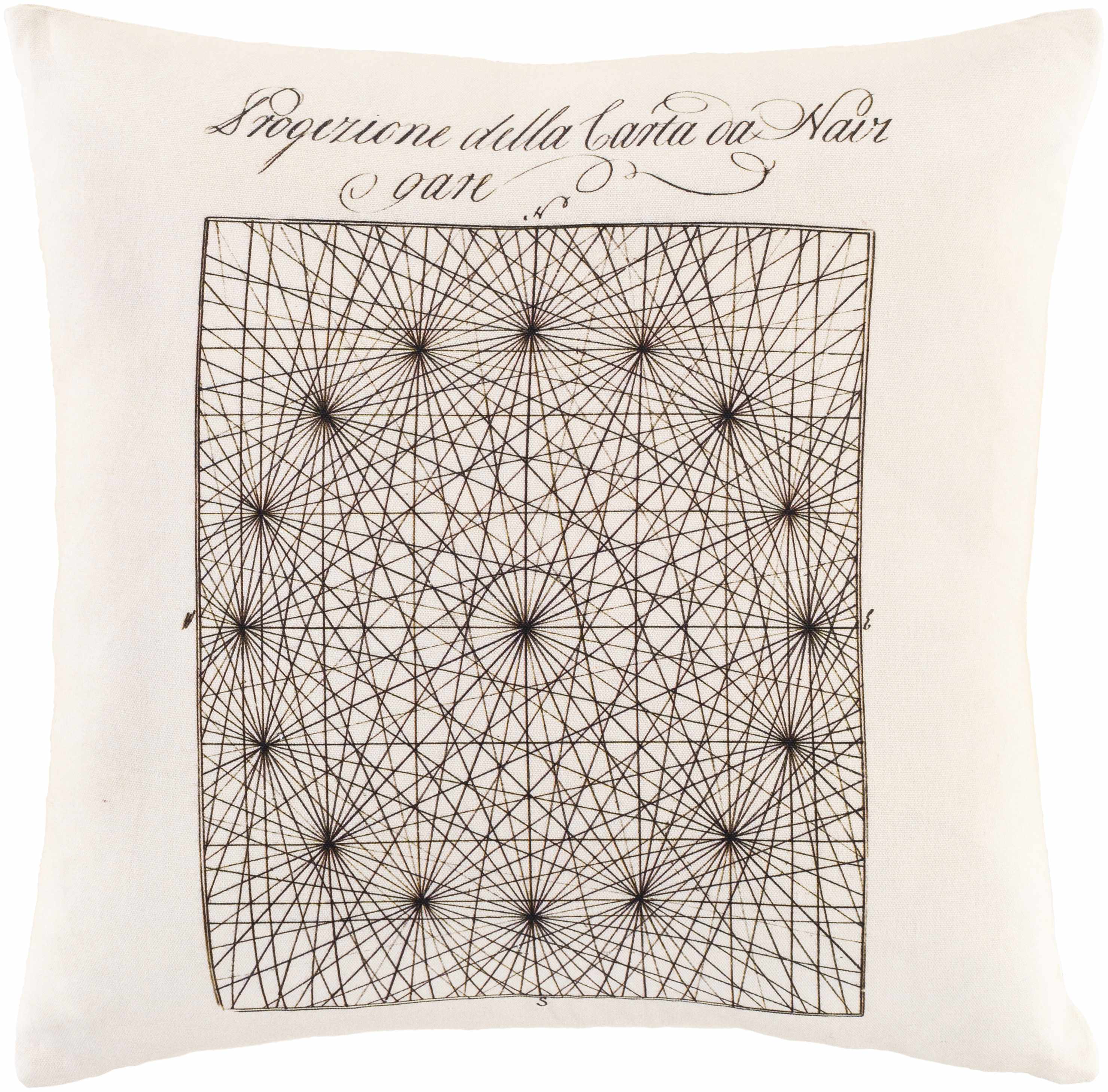 Maxwell Cream Geometric Script Accent Pillow - Clearance-0
