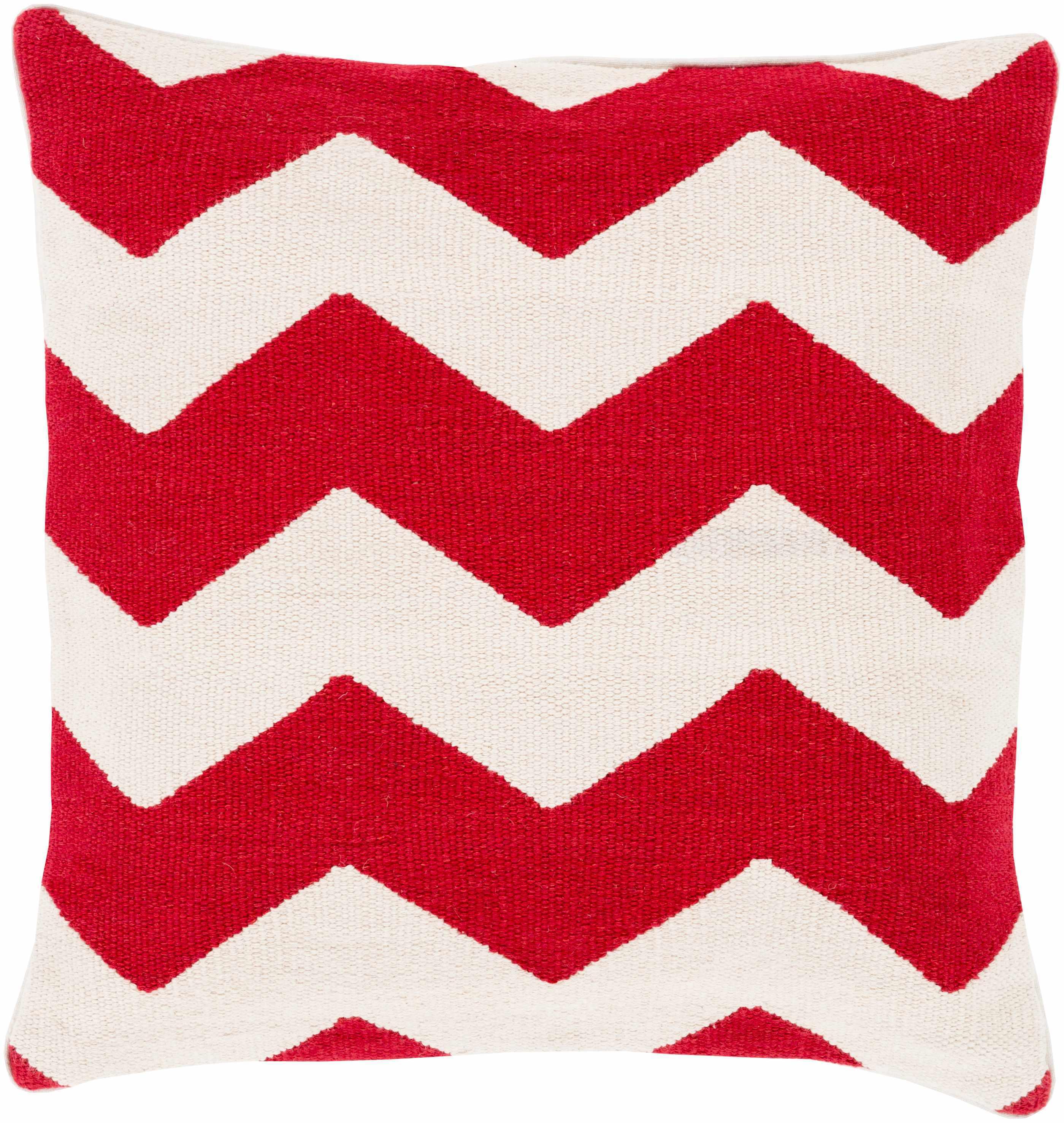 Nanango Red White Chevron Throw Pillow - Clearance - PRHOMZ