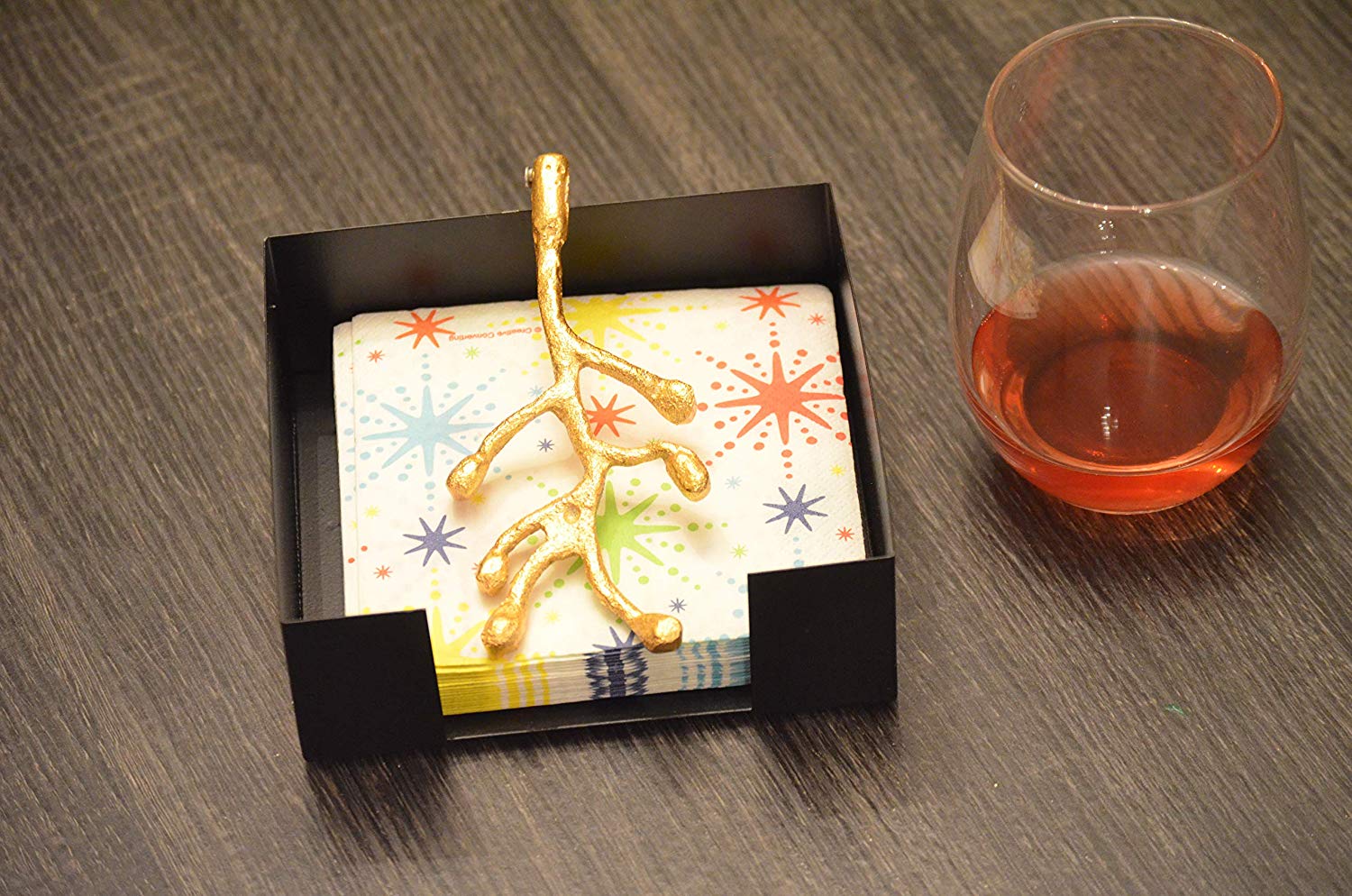 Vibhsa Napkin Holder Dinning Decor (Golden Olive Bud)