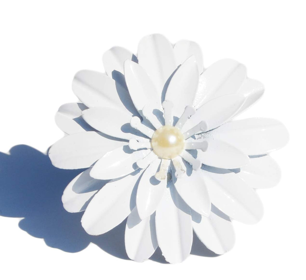 Vibhsa White Floral Napkin Rings | Set of 4, Pearl Accents, Handmade