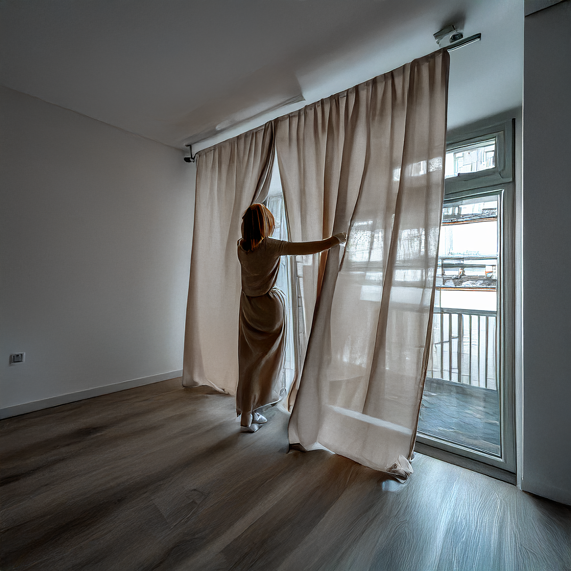 Light Filtering Natural Linen Curtains | Semi Sheer Privacy | Single Panel or Pair | Undyed Organic Linen | GOTS Certified Flax Linen | Rustic Home-4