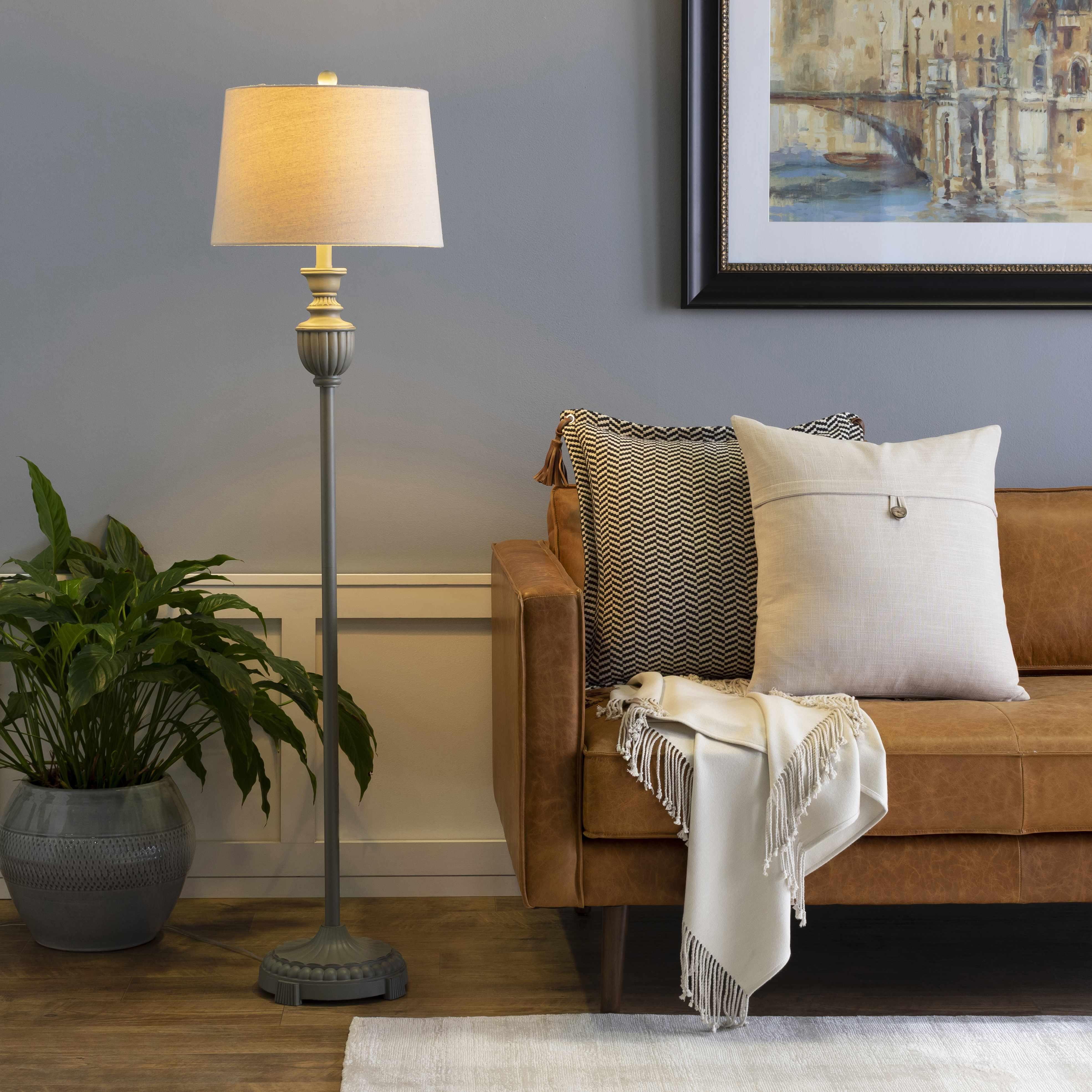 Nelspruit Gray Resin Floor Lamp - PRHOMZ