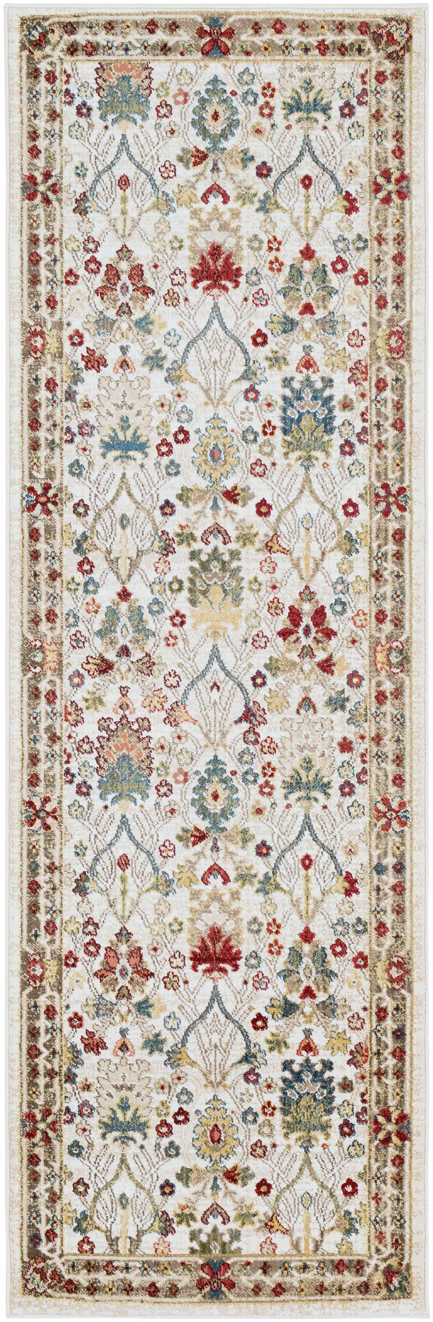 Neola White/Brown Damask Area Rug - PRHOMZ