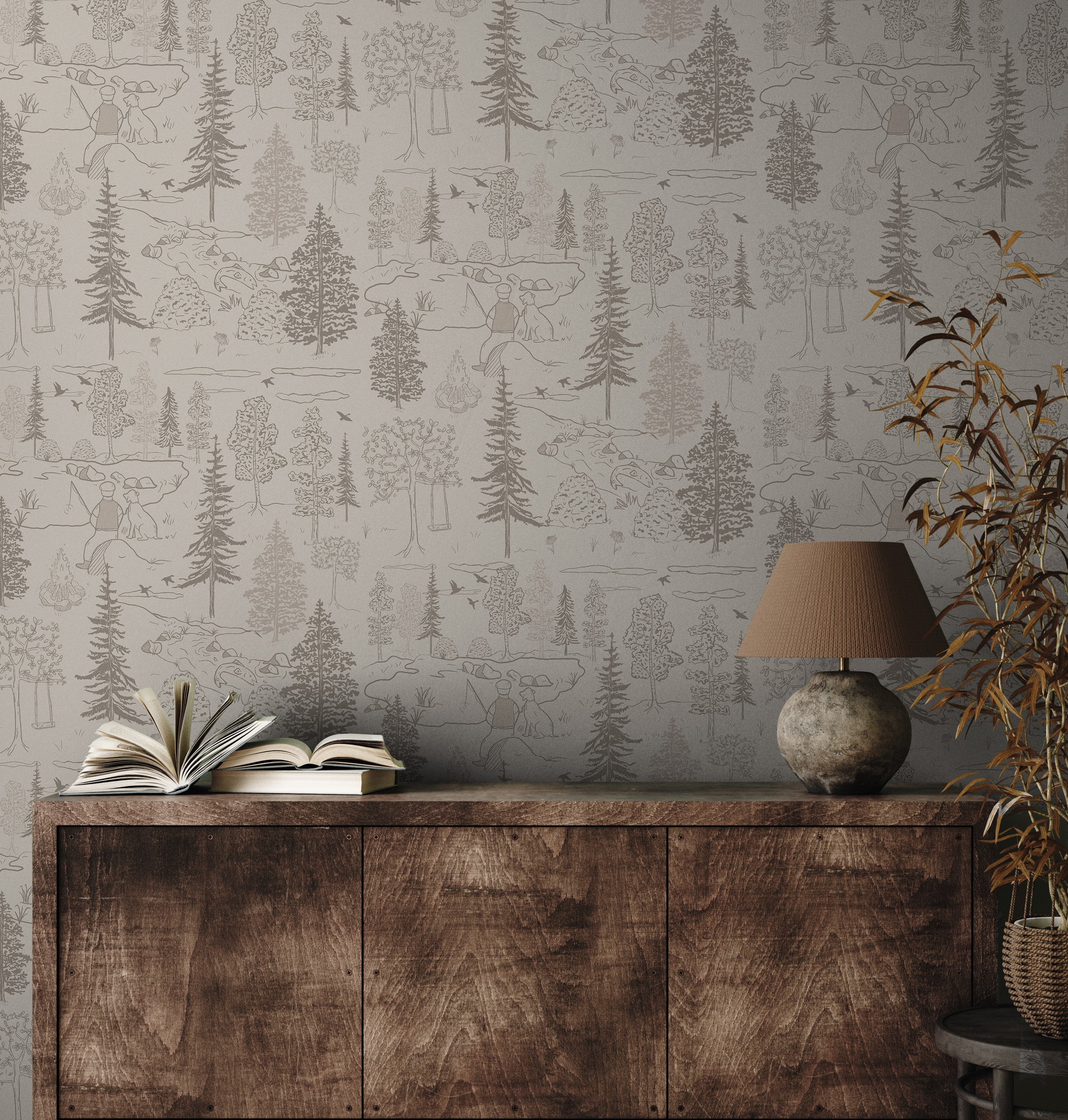 Milton Wallpaper by Painted Hawk Design