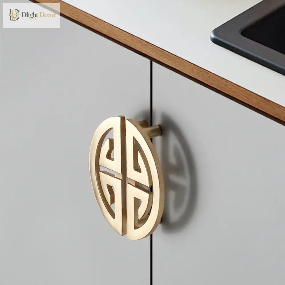 New Chinese-Style Zinc Alloy Cabinet Handles – Elegant Gold Pulls for Wardrobes, Drawers, and Cupboards