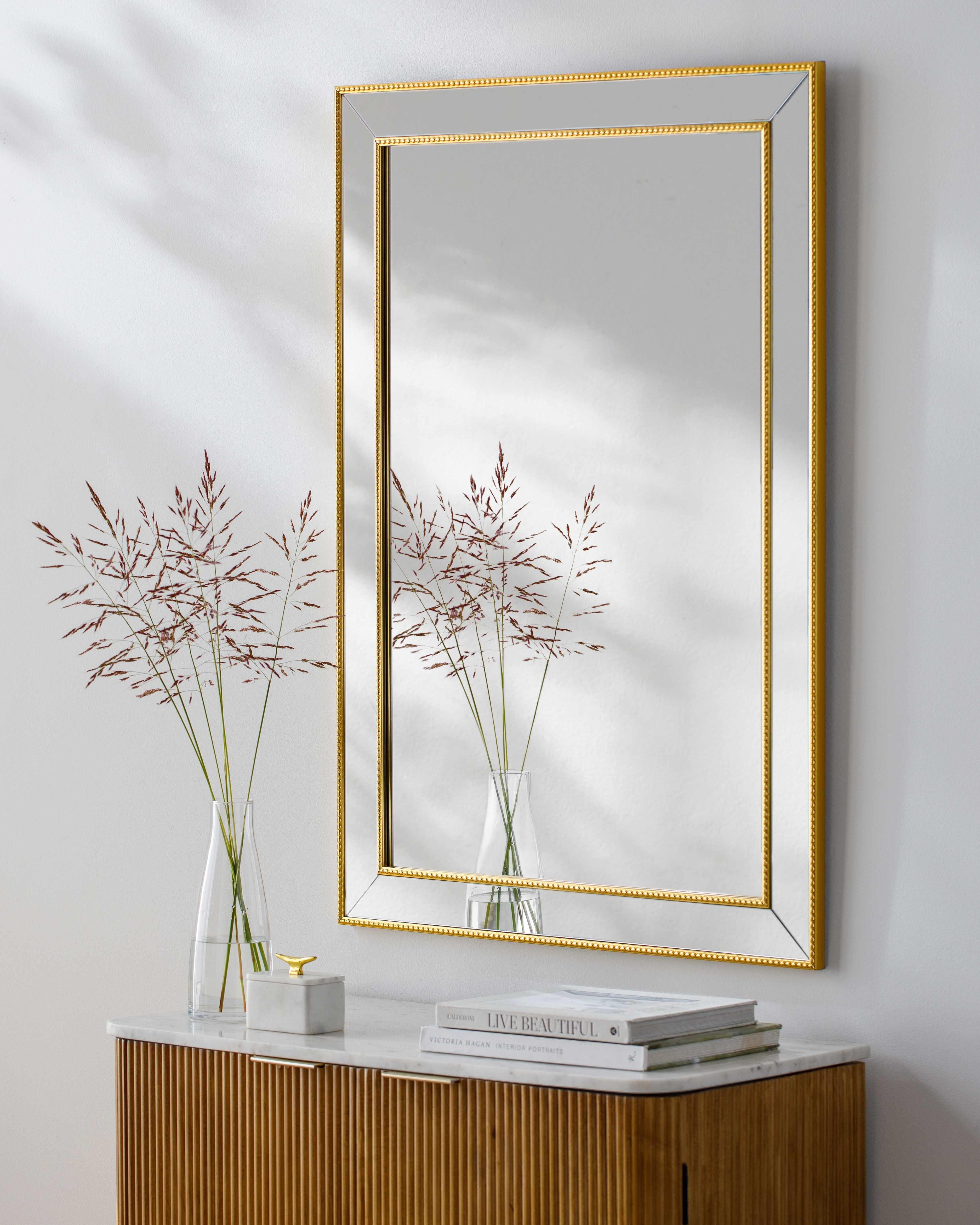 Netzschkau Rectangular Gold Mirror - PRHOMZ