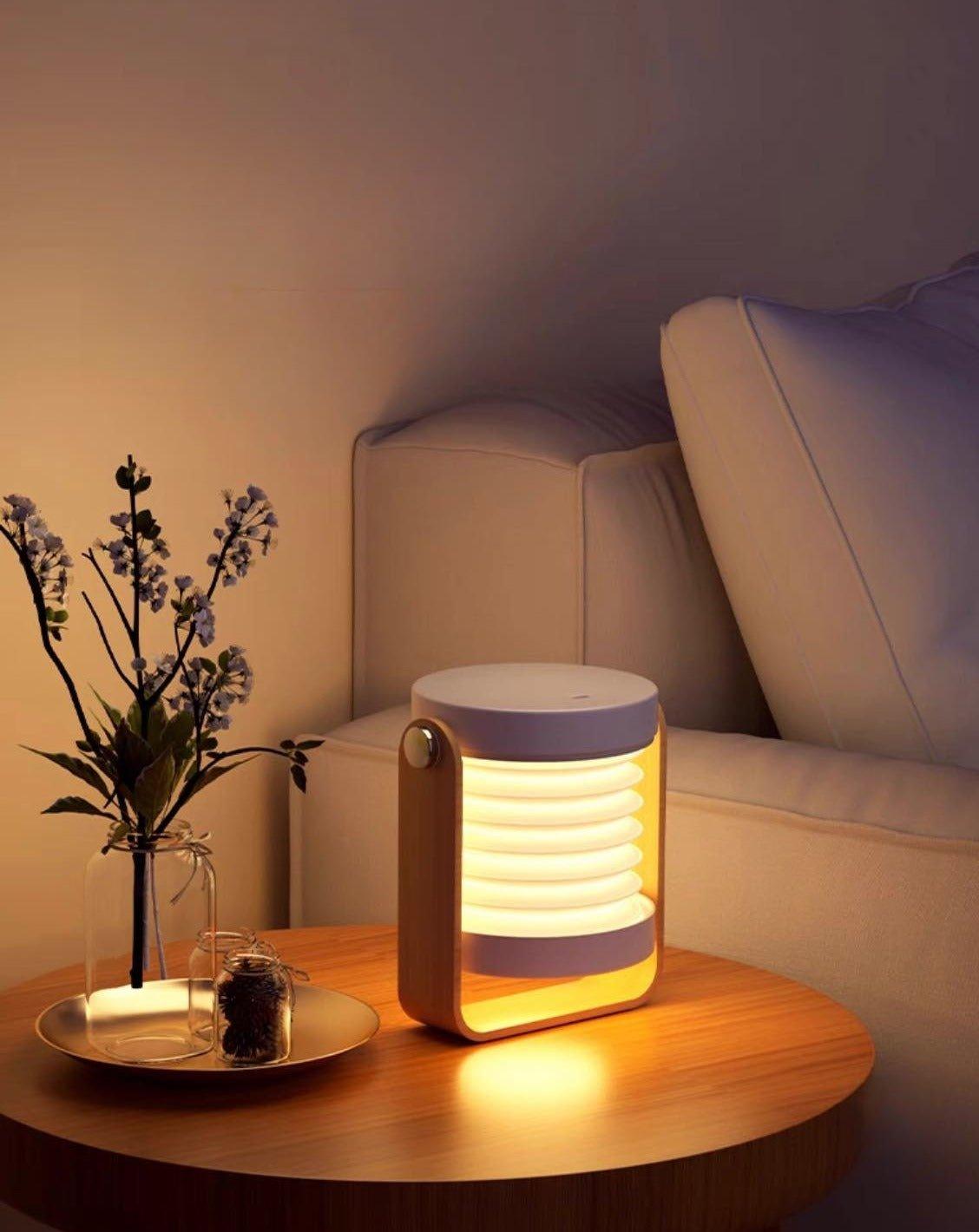 Nordic Foldable Portable Lantern Bedside Table Lamp, Dimmable Nursery Emergency Light - PRHOMZ