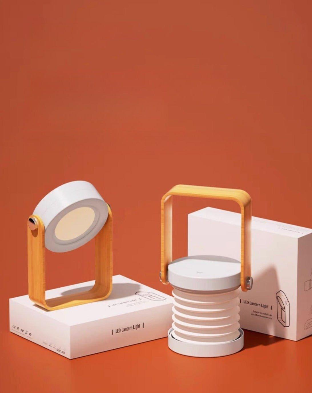 Nordic Foldable Portable Lantern Bedside Table Lamp, Dimmable Nursery Emergency Light - PRHOMZ