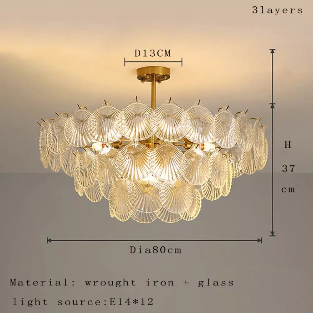 Nordic Glass Chandelier | Modern Dining Room Lighting